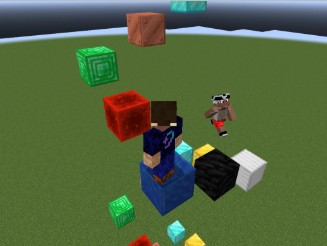 マイクラッチ教材の作品例「かけあがれ!無限階段!」のゲーム画面