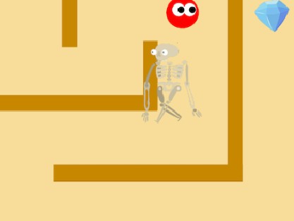 Scratch教材の作品例「迷路ゲーム」のゲーム画面